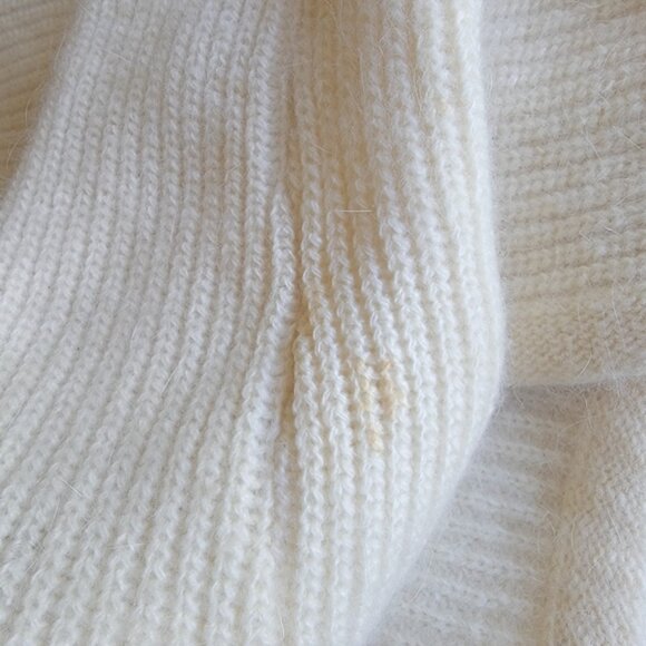 SUSAN BRISTOL Cream Wool Blend Embroidered Flowers Patch Pocket Open Cardigan M - Picture 8 of 11